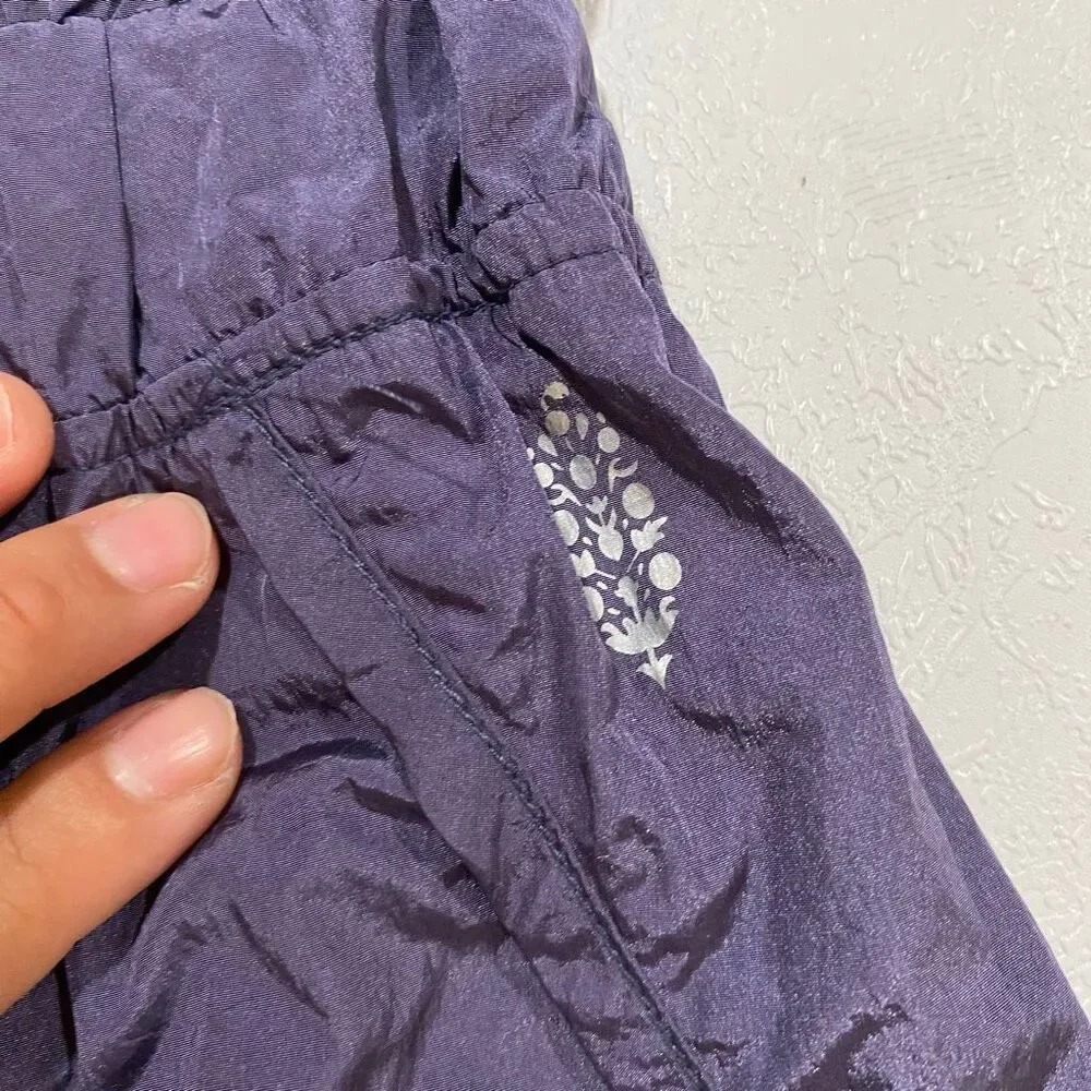 Free People FP Movement Purple Smocked Running Shorts M High Rise Athletic